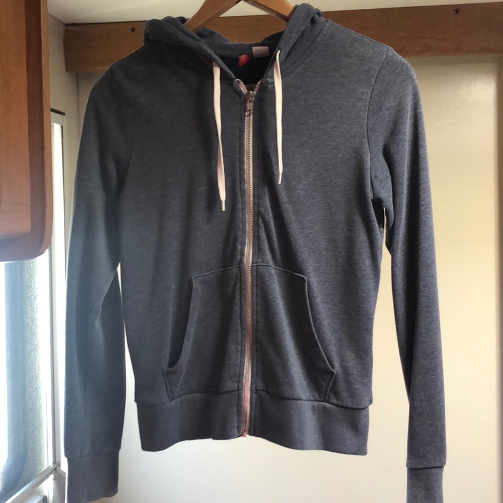 H&M Divided Hooded Zip Sweatshirt Navy  Blue sz 6
